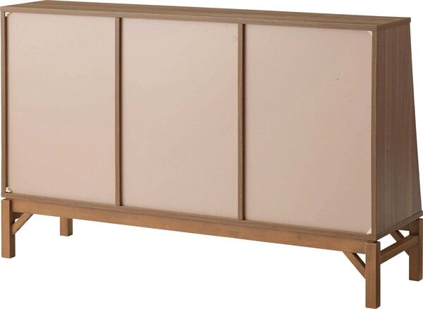 ストレージ シェルフ 幅120×奥行35×高さ75cm リビング収納 ブラウン 天然木