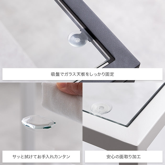テーブル 幅80cm Noy ガラス天板センターテーブル リビングテーブル