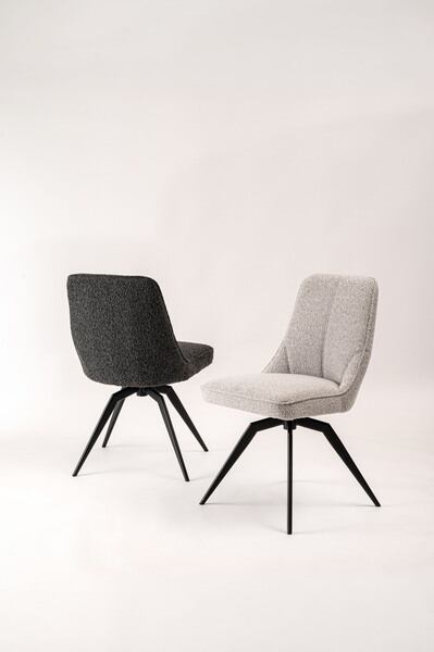 ダイニングチェア 回転チェア 幅49×奥行58×高さ84cm ダイニング家具 ダークグレー ホワイト