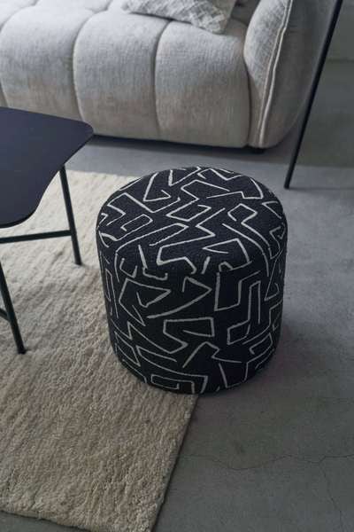 スツール 幅44.5×奥行44.5×高さ39.5cm オットマン 腰掛け 完成品 ブラック