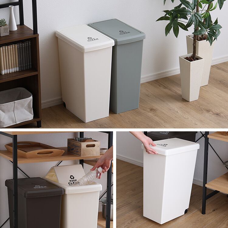 スライドオープンタイプ ゴミ箱30L