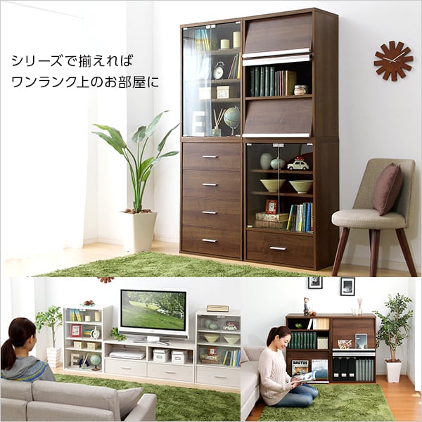 ラック 収納家具 ガラスキャビネット 40.5x19x93cm ディスプレイラック ガラス扉 本棚