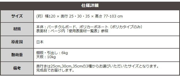 ラック セミオーダーカウンター下収納ぴったりくん キャビネット(ポリカタイプ グレイ) キッチン収納 幅120×奥行25cm