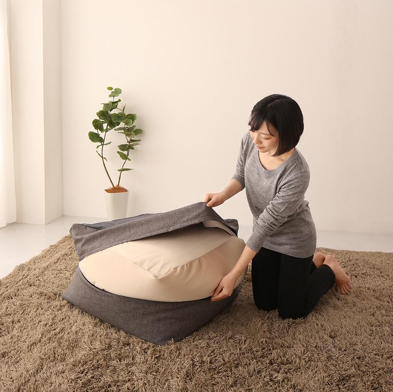 クッション 3サイズから選べるマイクロビーズクッション 幅60cm 日用品 伸縮 洗える 日本製