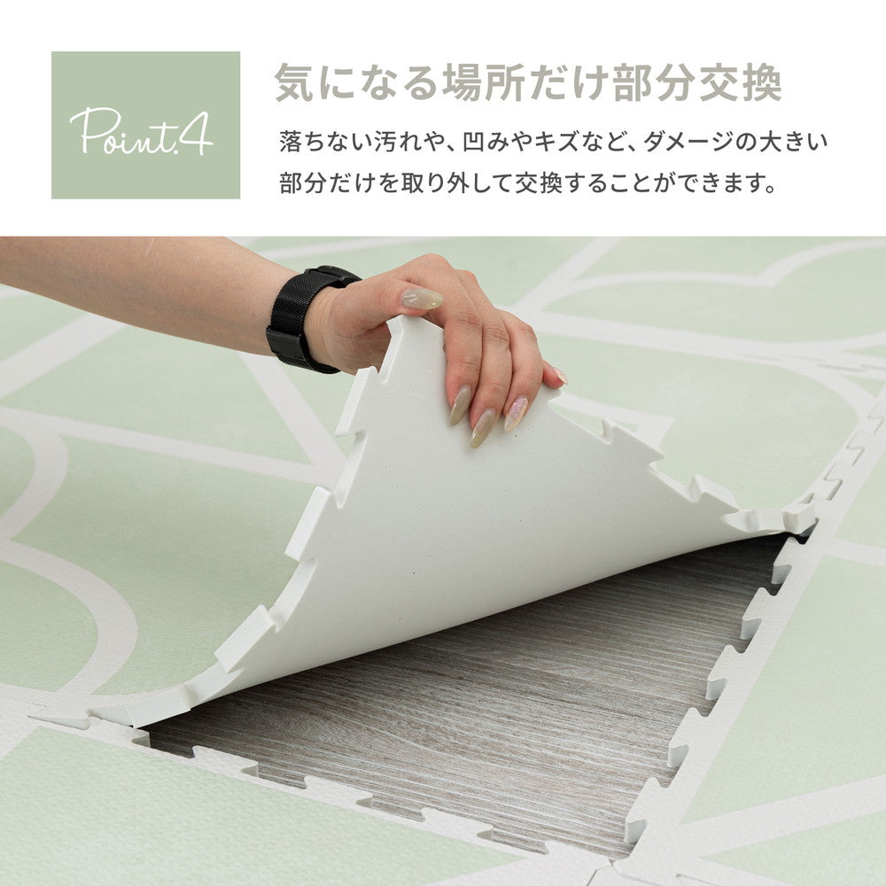 ラグマット レトロデザインのジョイントマット キュロス 9枚セット 60×60×1.2cm ラグ