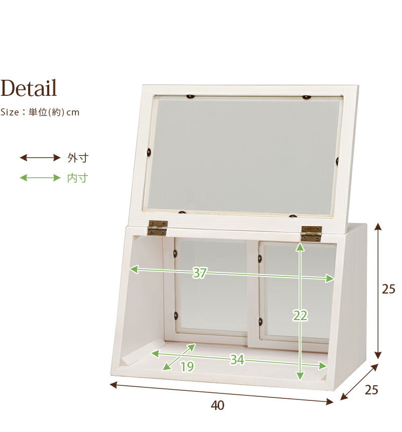 コレクションラック カウンター上ガラスケース-MUD 40×25×35cm ダークブラウン 全12色