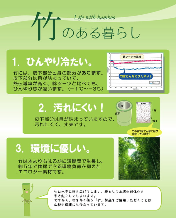 敷パッド Pひんやり竹 丸巻 140X200 140×200cm 日用品 寝具 耐久性に優れ