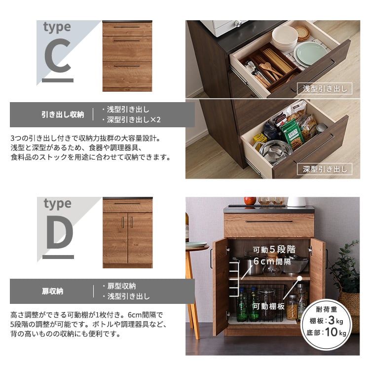 食器棚 日本製 特殊鋼板を使った組み合わせキッチンカウンター 収納 SH-22-CKS180-ABC