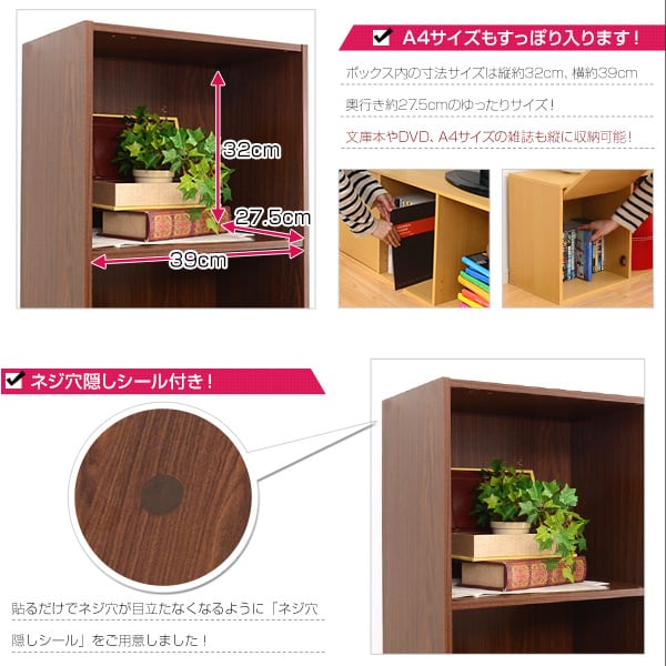 ラック A4サイズ収納OK!扉付きカラーボックス カラーボックス 扉付き 5段 キャビネット 本収納