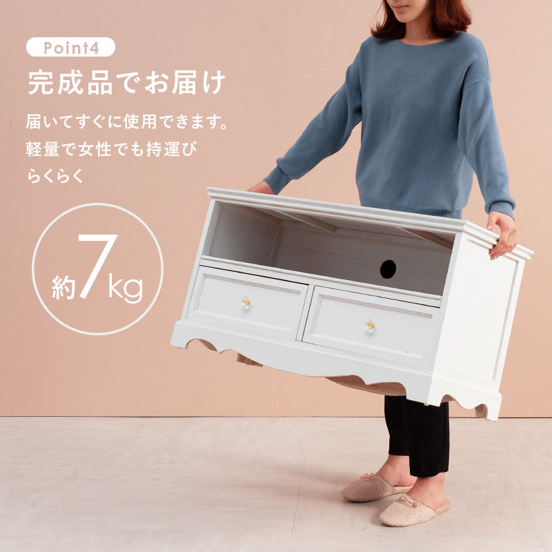 テレビ台 テレビ台(クリスタル取っ手) MTV-6592 (約)幅80×奥行33.5×高さ42cm