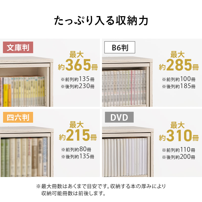 リビング収納 スライド棚付きコミックラック RCC-1565 (約)幅120×奥行33(取手含む:37.5)×高さ92cm 全3色