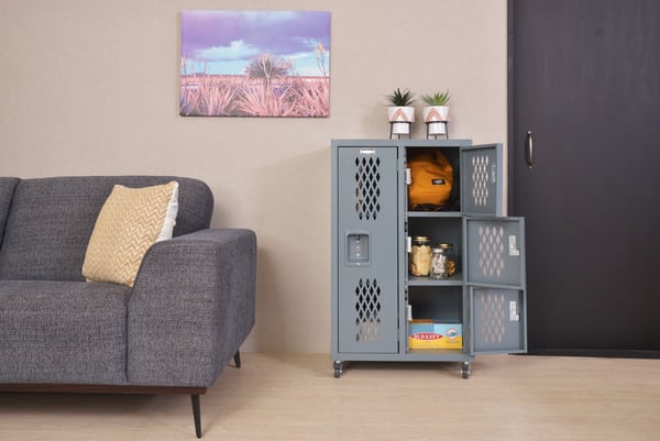 ストレージ ロック スチールチェストL 幅58×奥行38.5×高さ98cm リビング収納 チェスト