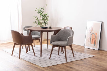 カラメリ 円形ダイニングテーブル 幅110×奥行110×高さ72cm ダイニング家具 北欧 ブラウン 天然木