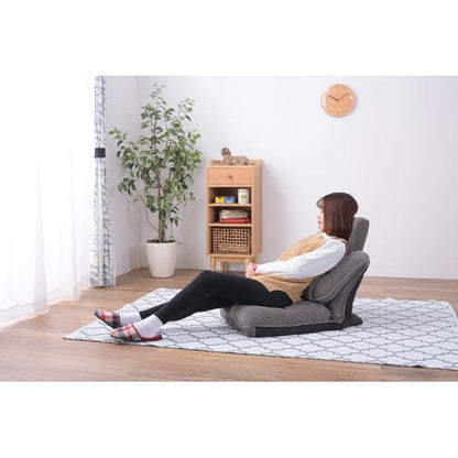 4WAYハイバックフロアチェア 幅47×奥行70×高さ18cm ダイニングチェア 回転チェア リクライニング スチール