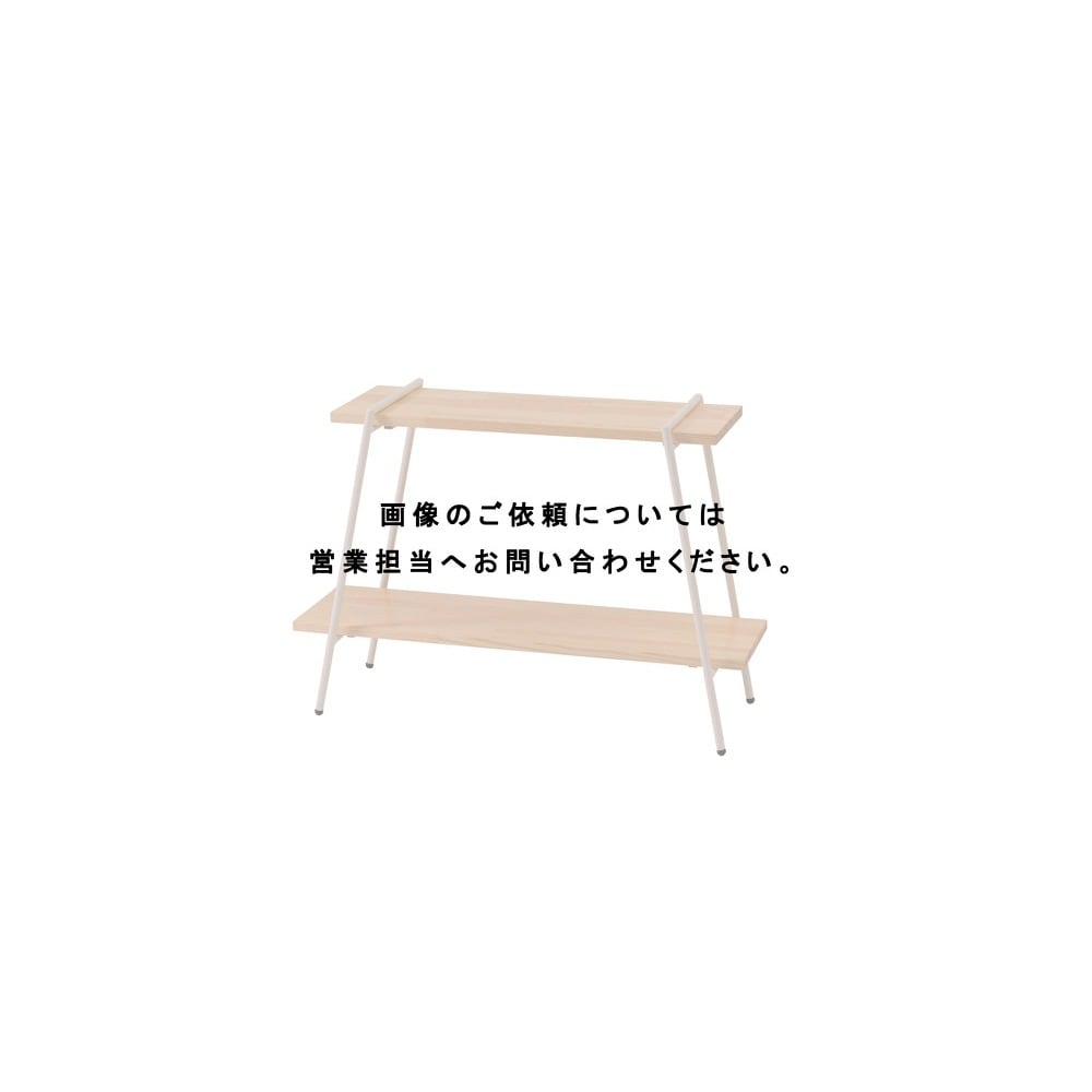 ストレージ アイアンレッグラック 2段 幅78×奥行27.5×高さ53cm リビング収納 ブラック 天然木