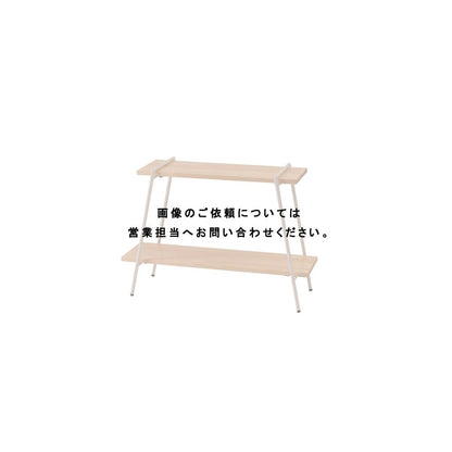 ストレージ アイアンレッグラック 2段 幅78×奥行27.5×高さ53cm リビング収納 ブラック 天然木
