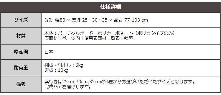 ラック セミオーダーカウンター下収納ぴったりくん 幅80cm×奥行30cm (ポリカタイプ グレイ) キッチン収納 全14色