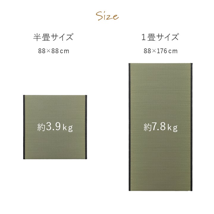 置き畳 ライズ 半畳 88X88 88×88cm ラグマット カーペット ラグ 絨毯 撥水 日本製
