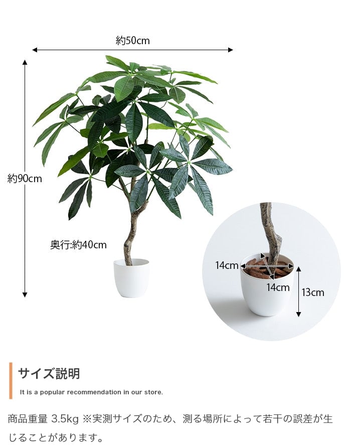 フェイクグリーン・オブジェ 高さ90cm Nature 光触媒人工観葉植物 パキラ