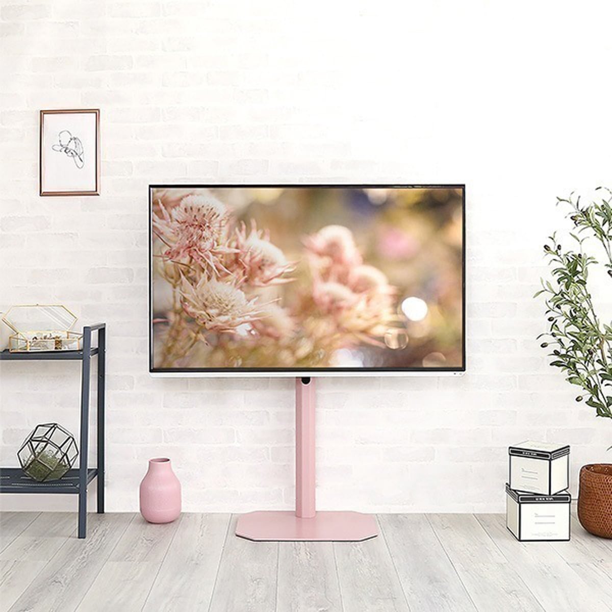 テレビ台 大人かわいいインテリア 八角壁寄せテレビスタンド ロータイプ テレビスタンド TV台 韓国