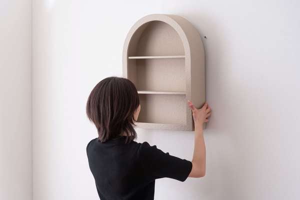 ストレージ ラック 幅38.5×奥行10×高さ51cm リビング収納 完成品 省スペース グレージュ スリム