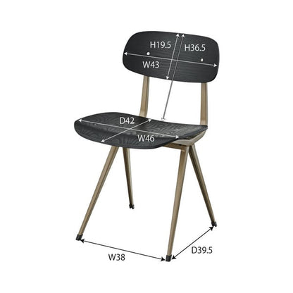ダイニングチェア チェア 幅46×奥行50×高さ78cm ダイニング家具 完成品 組立不要 ブラック