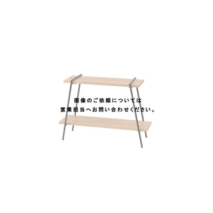 ストレージ アイアンレッグラック 2段 幅78×奥行27.5×高さ53cm リビング収納 ブラック 天然木