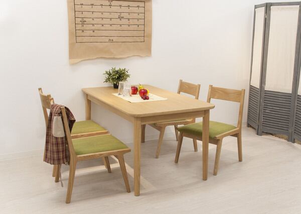 モタ ダイニングチェア 幅48×奥行55×高さ70cm ダイニング家具 完成品 組立不要 グリーン