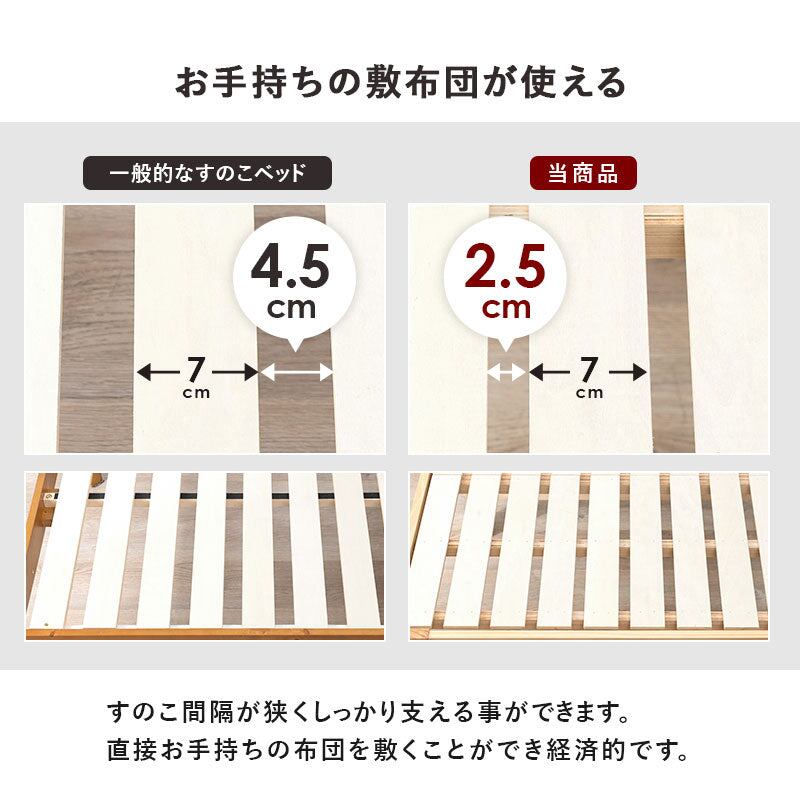 マットレス マットレス付シングルベッド 幅97.5×奥行211.5cm 天然木