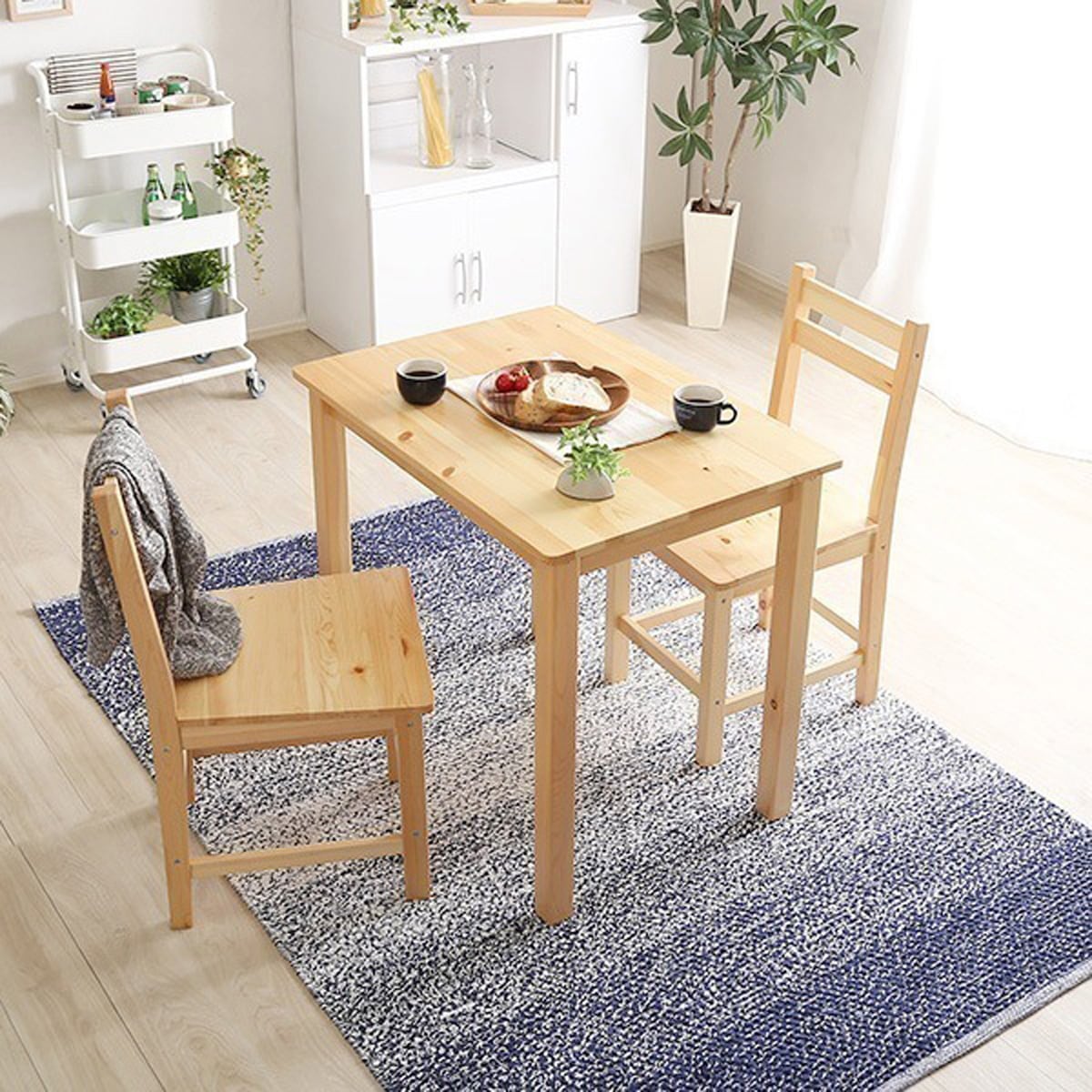 チェア 北欧テイスト ダイニング3点セット コンパクト梱包 天然木製 インテリア 家具 食卓テーブル