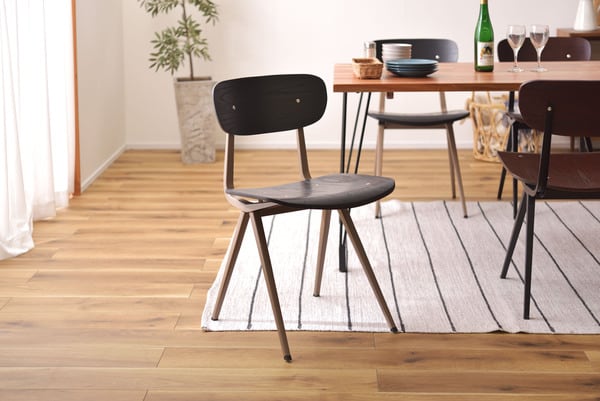 ダイニングチェア 幅46×奥行50×高さ78cm ダイニング家具 完成品 ブラック スチール