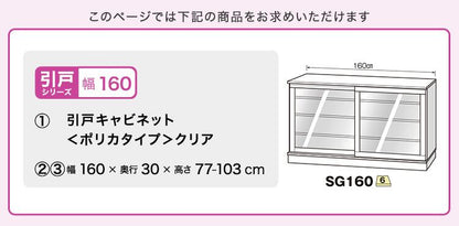 ラック セミオーダーカウンター下収納ぴったりくん 幅160cm×奥行30cm (ポリカタイプ クリア) 食器棚