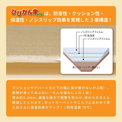 ラグ 防音ノンスリップシート ひびかん象Lite 85×175cm 滑り止め 抗菌 日本製