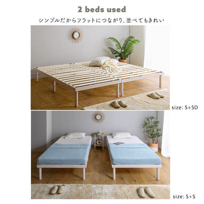 高さ2段階調整 脚付き すのこベッド パイン材 シングル ベッドフレーム 天然木 一人暮らし