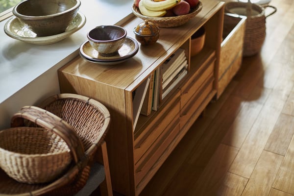 ストレージ チェスト 幅100×奥行34×高さ72cm リビング収納 ブラウン ナチュラル 全2色