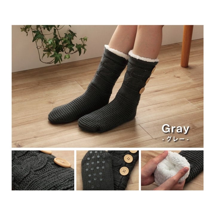 ルームソックス SOX-206 ギフト袋 ソックス GY 22.5-24.5cm 日用品 滑り止め