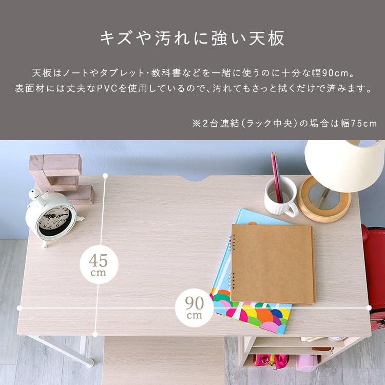 さわやかなツインデスク 90×90cm ツインデスク さわやか 学習デスク 勉強机 2人用 キッズ
