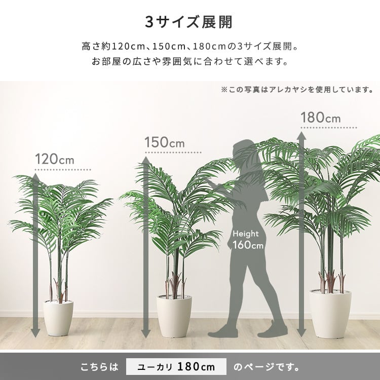 お手入れ簡単フェイクグリーン ユーカリ Lサイズ(180cm) フェイクグリーン 人工観葉植物 鉢付