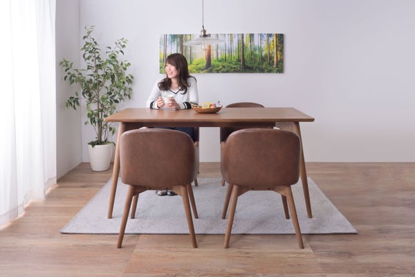 カラメリ ダイニングテーブル 幅150×奥行80×高さ72cm ダイニング家具 ブラウン ナチュラル 天然木