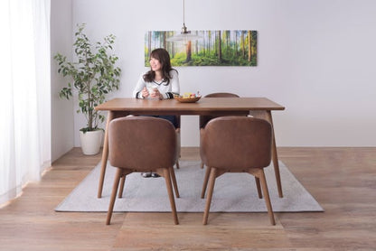 カラメリ ダイニングテーブル 幅150×奥行80×高さ72cm ダイニング家具 ブラウン ナチュラル 天然木