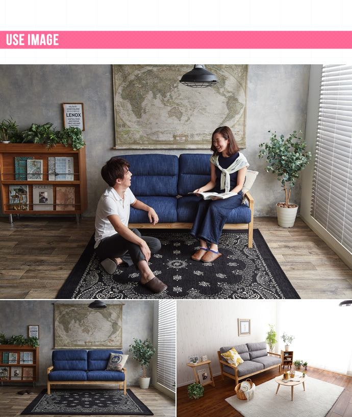 ソファー Life デニム生地 二人掛けソファ ローソファー フロアソファー ソファーベッド