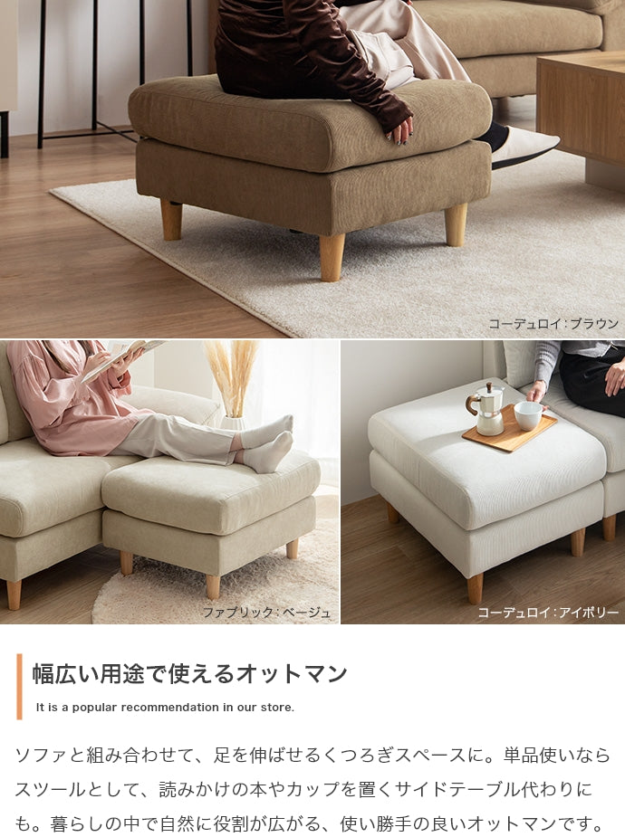 ソファー 2人掛け 2点セット オットマン付き2人掛けカウチソファ ローソファー 二人掛け