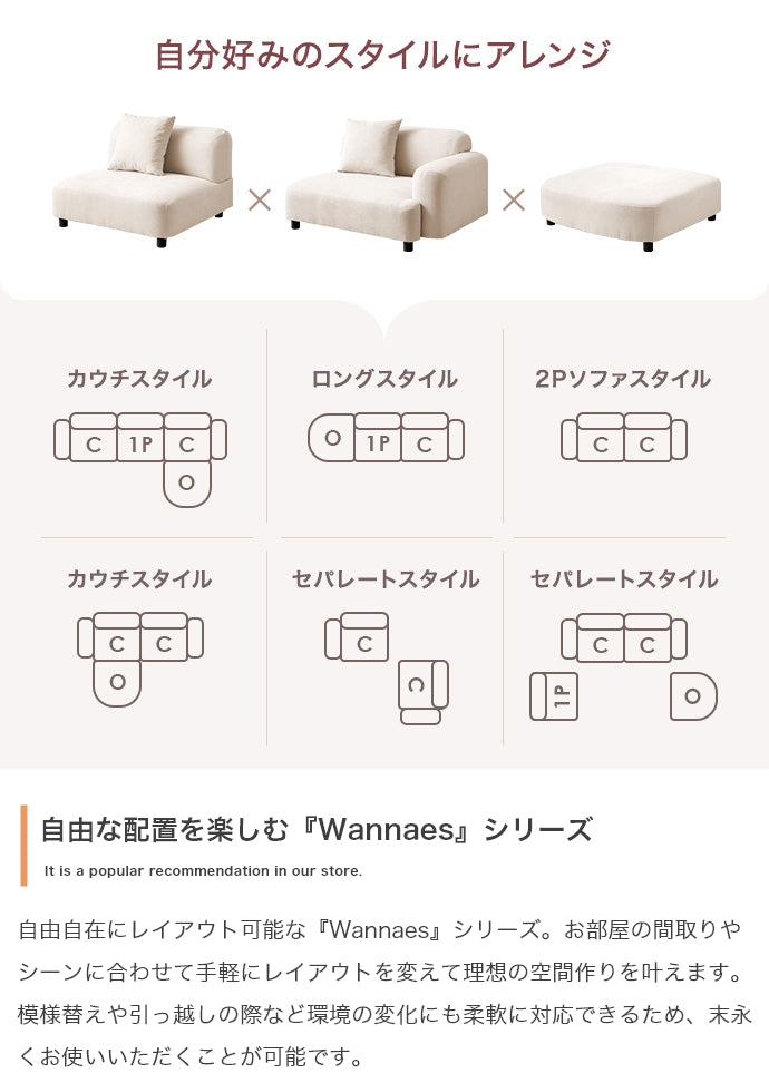 スツール 幅79cm Wannaes オットマン 腰掛け