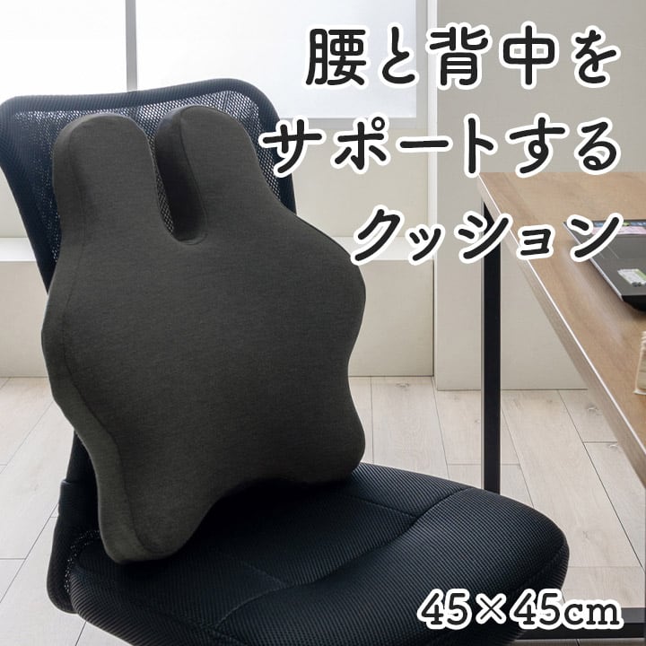 クッション フィース コシトセナカヲサポート BK 45X45 45×45cm 日用品