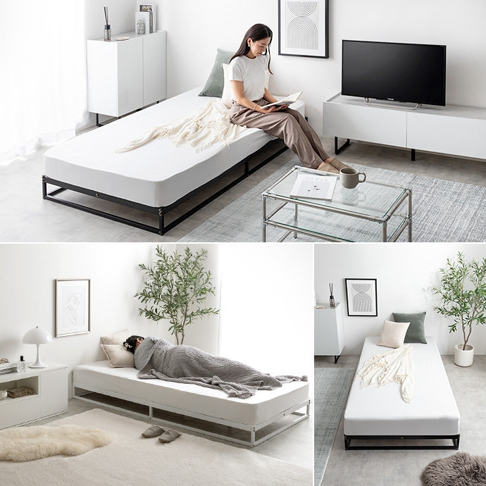 マットレス付き シングル Knok パイプすのこベッド ベッドマットレス 敷布団 すのこ