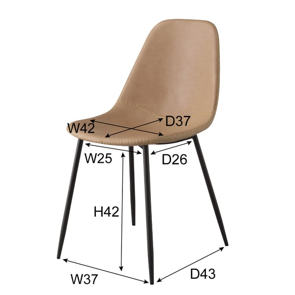 ダイニングチェア チェア 幅43×奥行54×高さ80cm ダイニング家具 ベージュ ブラウン 全2色