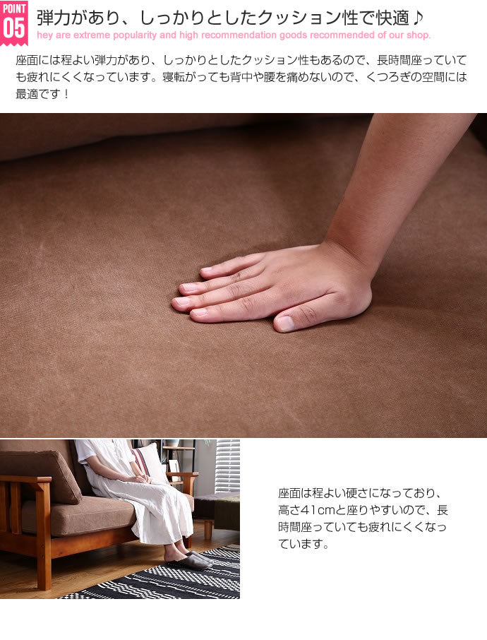 ソファー 2人掛け Leon 帆布ソファ ローソファー フロアソファー ソファーベッド 2P