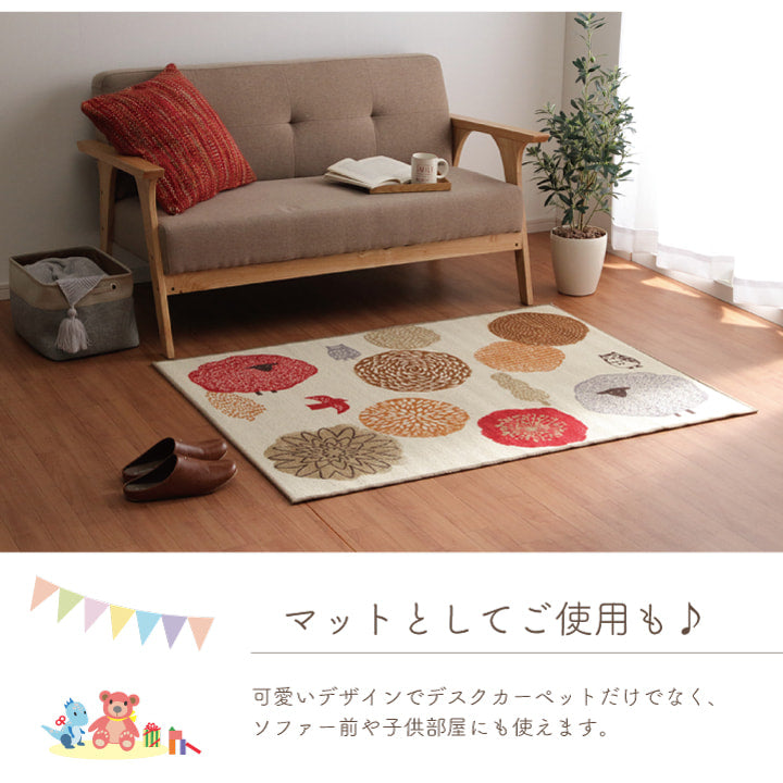 デスクカーペット エルムNF ミニラグ BL 100X130 100×130cm デスク 学習机