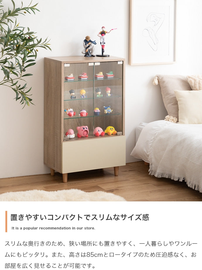 コレクションラック 幅50cm×奥行29.6cm Mysa 引き出し付きコレクションケース