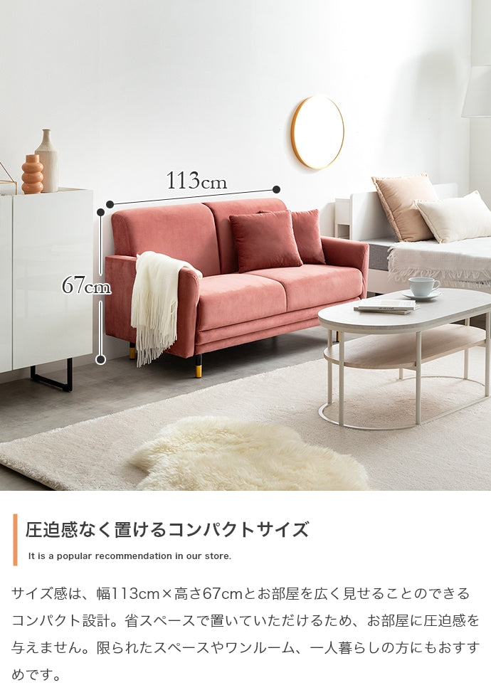 ソファー 2人掛け Ami 2人掛けコンパクトベロアソファ ローソファー フロアソファー